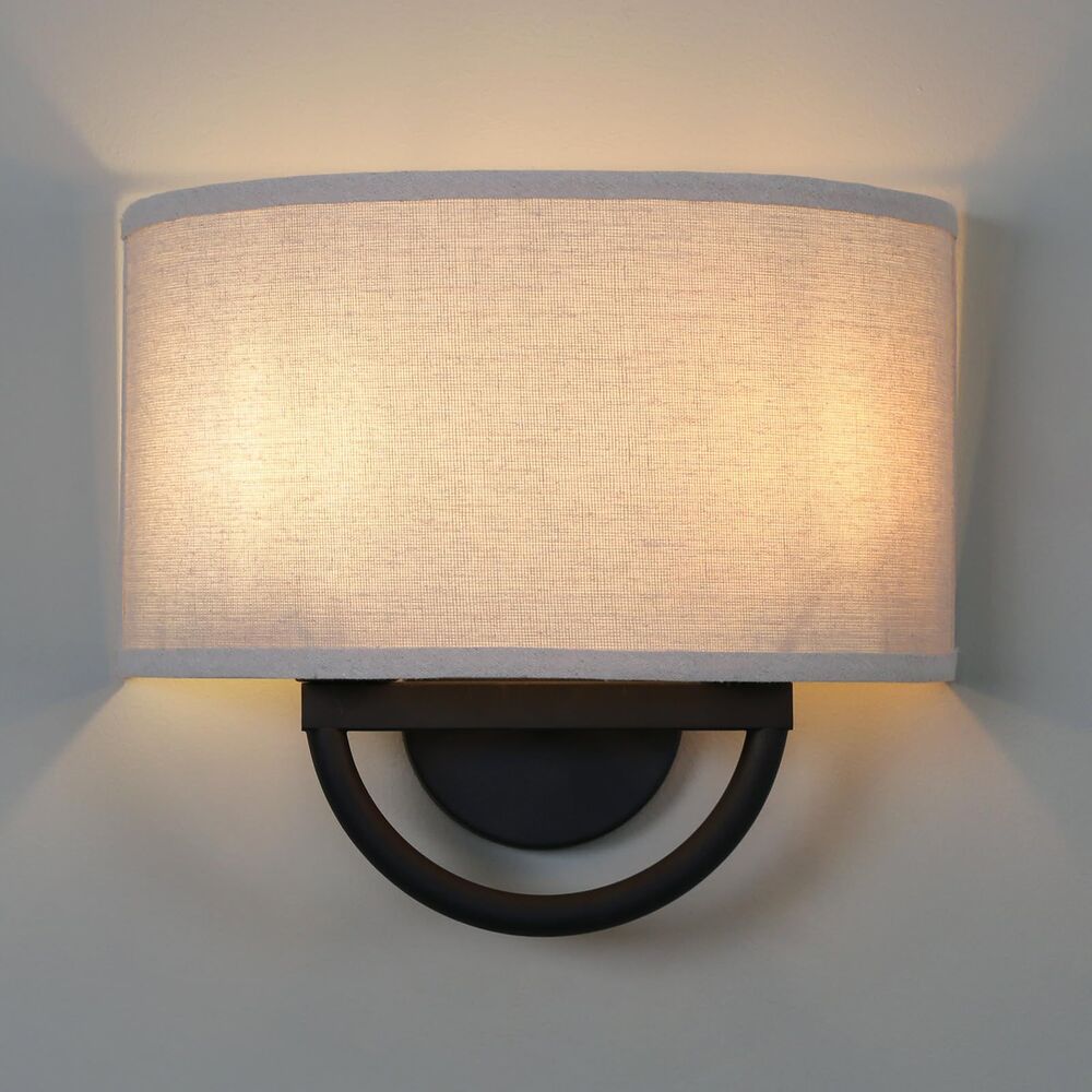 2-Light Linen Boho Wall Sconce Hallway Fixture Light, Dual Indoor Hardwired
